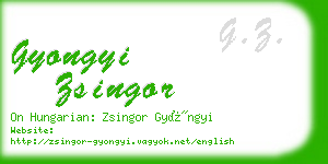 gyongyi zsingor business card